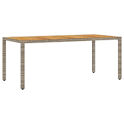 Maison Chic Table de jardin | Table d'extérieur et dessus en bois d'acacia gris résine tressée -GKD29820