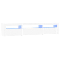 Maison Chic Meubles TV avec lumières LED - Banc TV pour salon Blanc 195x35x40 cm -MN42059