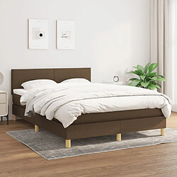 Maison Chic Lit adulte- Lit + matelas,Sommier à lattes de lit avec matelas Marron foncé 140x200 cm -GKD93734