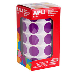 Gommettes rouleau Rond Ø 20 mm lilas x 1 770 - Apli Agipa