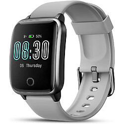 Chrono Montre Connectée,Montre Intelligente Femmes Homme Etanche IP69, Bracelet Connecté SMS Message, Smartwatch Sport GPS Cardio Fitness Tracker d'Activité Podometre Calories pour Android iPhone,Gris