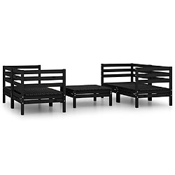 Maison Chic Salon de jardin 5 pcs - Table et chaises d'extérieur - Mobilier/Meubles de jardin Moderne Noir Bois de pin massif -MN28951