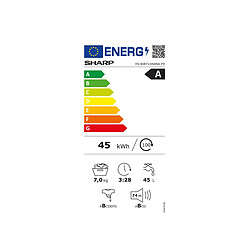 Lave-linge intégrable 7kg 1400 tours/min - ES-NIB714BWNA - SHARP