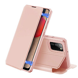 dux ducis skin x etui type bibliotheque pour samsung galaxy a02s eu rose