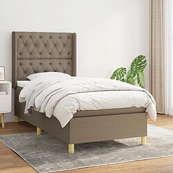 vidaXL Sommier à lattes de lit avec matelas Taupe 80x200 cm Tissu