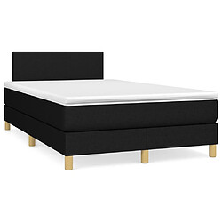 Maison Chic Lit adulte- Lit + matelas + LED,Sommier à lattes de lit matelas et LED noir 120x190 cm tissu -GKD44016