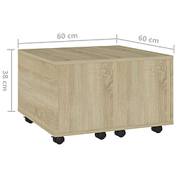 vidaXL Table basse chêne sonoma 60x60x38 cm bois d'ingénierie pas cher