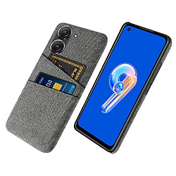 Coque en TPU anti-chute, anti-rayures avec deux porte-cartes pour votre Asus Zenfone 9 5G - gris