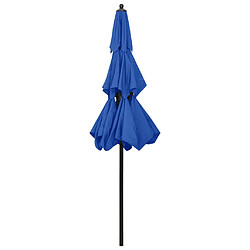 Acheter ComfortXL Parasol à 3 Niveaux Avec Mât En Aluminium Bleu Azuré 2,5 M