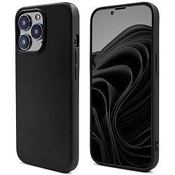 Moozy Lifestyle. Coque en silicone pour iPhone 14 Pro, noir – Coque légère en silicone liquide avec finition mate et doublure en microfibre douce, coque en silicone de qualité supérieure