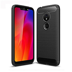 Wewoo Coque en TPU texturée et fibre de carbone pour Motorola Moto G7 Play (Noir)