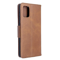 Avis Wewoo Housse Coque Pour Galaxy A71 Retro Lambskin Texture Pure Color Horizontal Flip PU en cuir avec support et fentes cartes et portefeuille et lanière marron