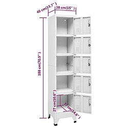 vidaXL Armoire à casiers Blanc 38x40x180 cm Acier pas cher