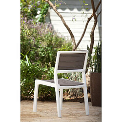 Keter Harmony ? Fauteuil de Jardin sans Bras, Couleur Blanc et Cappucino