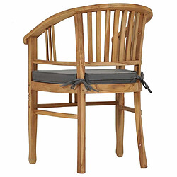 Maison Chic Lot de 2 Chaises de jardin,Fauteuil d'extérieur avec coussins Bois de teck solide -MN69081 pas cher