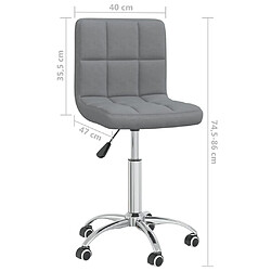 Acheter vidaXL Chaise pivotante de salle à manger Gris clair Tissu