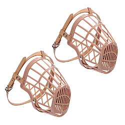 Couvercle de bouche de bouche de panier réglable 2pc pour la formation de chien écorce de morsure beige # 2