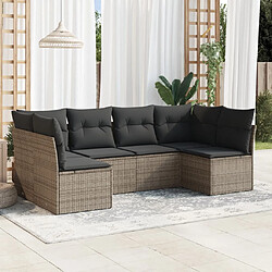 Maison Chic Salon de jardin 6 pcs avec coussins | Ensemble de Table et chaises | Mobilier d'Extérieur gris résine tressée -GKD72166