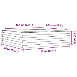 vidaXL Jardinière 90x90x23 cm bois de pin imprégné pas cher