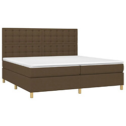 Avis Maison Chic Lit adulte- Lit + matelas,Sommier à lattes de lit avec matelas Marron foncé 200x200 cm -GKD43204