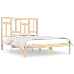 Maison Chic Lit adulte - Lit simple Cadre de lit,Structure du lit Contemporain bois massif 120x190 cm petit double -MN30235