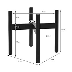 ML-Design Support de Plantes, Métal Noir, 25x25x30 cm, Support pour Pots de Fleurs jusqu'à 29 cm, Taille Réglable, Moderne, Déco Étagère pour Plantes, Intérieur/Extérieur, Porte-fleurs Chambre/Salon pas cher