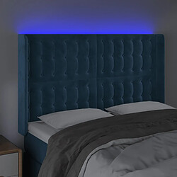 Acheter Maison Chic Tête de lit scandinave à LED,meuble de chambre Bleu foncé 147x16x118/128 cm Velours -MN21319