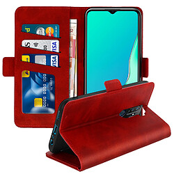 Avizar Étui Oppo A9 2020 et A5 2020 Housse Folio Porte-carte Fonction Support rouge