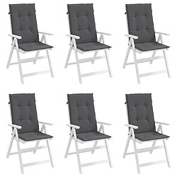 Avis vidaXL Coussins de chaise de jardin à dossier haut lot de 6 anthracite