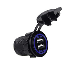 YP Select Chargeur de voiture USB double étanche avec indicateur LED 3.1A RV / modification de yacht-BLEU