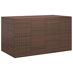 vidaXL Boîte à coussins de jardin Résine tressée 194x100x103 cm Marron 