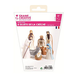 Graines Creatives Moule latex lot de 8 sujets de crèche santons