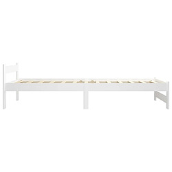 Acheter Maison Chic Lit adulte - Lit simple Cadre de lit,Structure du lit Contemporain Blanc Bois de pin massif 100x200 cm -MN85164