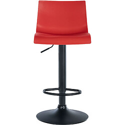 Avis Decoshop26 Lot de 2 tabourets de bar design simple avec repose-pieds en plastique rouge pieds en métal noir 10_0004046