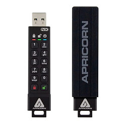 Apricorn Aegis Secure Key 3XN Clé USB 32Go 32Mo/s USB 3.0 Aluminium Noir