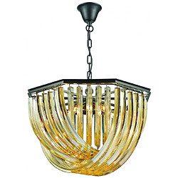 Luminaire Center Lustre en cristal Champagne Doré MANCHESTER 5 Lumières