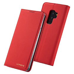 Wewoo Coque Pour Galaxy S9 LC.IMEEKE LC-002 Series Skin Feeling PU + TPU Housse en cuir à rabat avec support et fente carte et portefeuille rouge