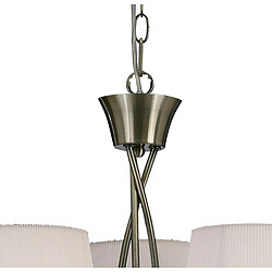 Acheter Luminaire Center Suspension Mara 3 Ampoules E14, laiton antique avec Abat jours blanc ivoire