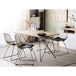 Beliani Table 140 x 80 cm en couleur bois clair et noir KENTON