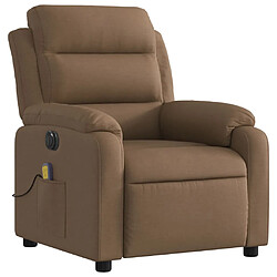 Avis vidaXL Fauteuil inclinable de massage électrique marron tissu