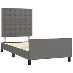 Acheter Maison Chic Lit adulte - Cadre Structure de lit avec tête de lit Contemporain Gris 100x200 cm Similicuir -MN89351