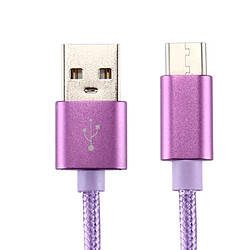 Wewoo Câble Violet pour Samsung Galaxy S8 et S8 + / LG G6 / Huawei P10 P10 Plus / Oneplus 5 / Xiaomi Mi6 Max 2 / autres Smartphones Tricot Texture USB vers USB-C / Type-C de chargement de synchronisation de données, longueur de câble: 50cm,