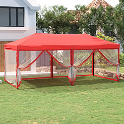 vidaXL Tente de réception pliable avec parois Rouge 3x6 m