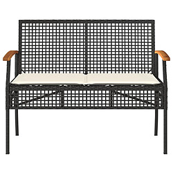 Acheter Maison Chic Banc de jardin | Chaise de jardin avec coussin noir résine tressée et acacia -GKD75726