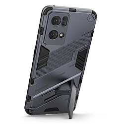 Coque en TPU anti-griffes, anti-choc avec béquille, bleu foncé pour votre Oppo Reno7 Pro 5G