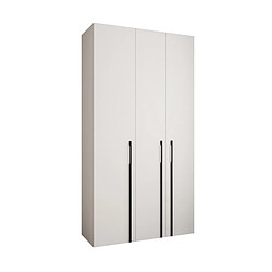 Abiks Meble Armoire à portes battantes Como 3 245,5/130/40 3 portes (blanc/noir)