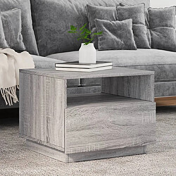 Maison Chic Table basse pour salon | Table à café avec lumières LED sonoma gris 50x49x40 cm -GKD75642