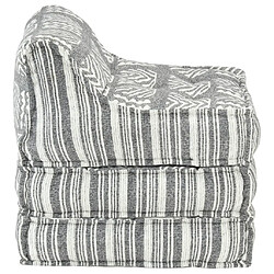 Decoshop26 Coussin de sol pouf modulaire chaise longue en tissu gris rayé 60x70x76 cm DEC021309 pas cher