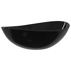 vidaXL Lavabo Verre trempé 54,5x35x15,5 cm Noir