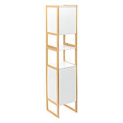 Pegane Colonne de salle de bain en panneau de particules coloris blanc/naturel - Longueur 33 x Profondeur 33 x Hauteur 170 cm